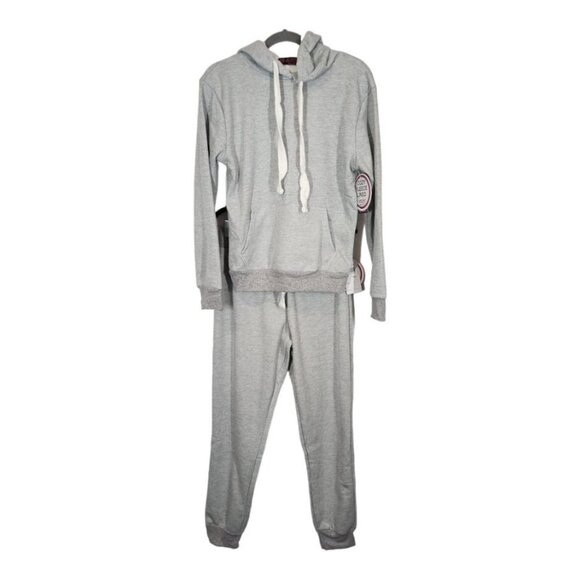 NWT Love Nation Green‎ Hoodie Jogger Sweat Set in Gray Size Medium - Picture 1 of 8